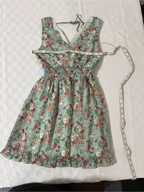 Speechless Mint Floral Smocked Waist Sundress